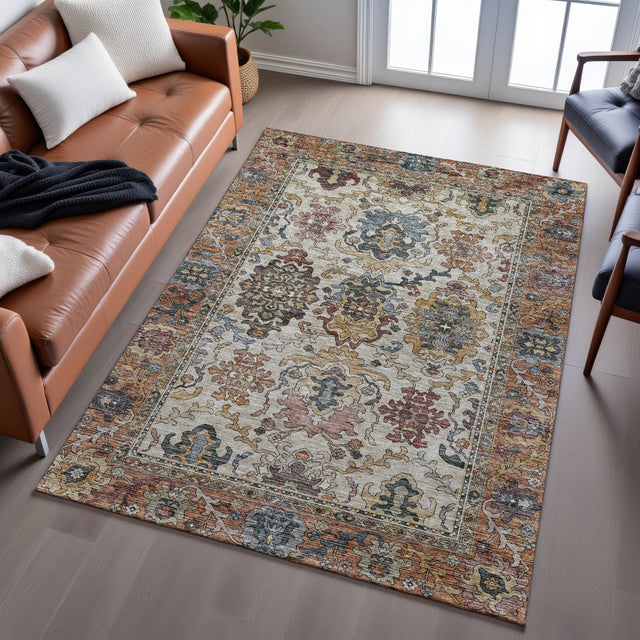 Dalyn Silk Road SR5 Copper Rug shown in a room
