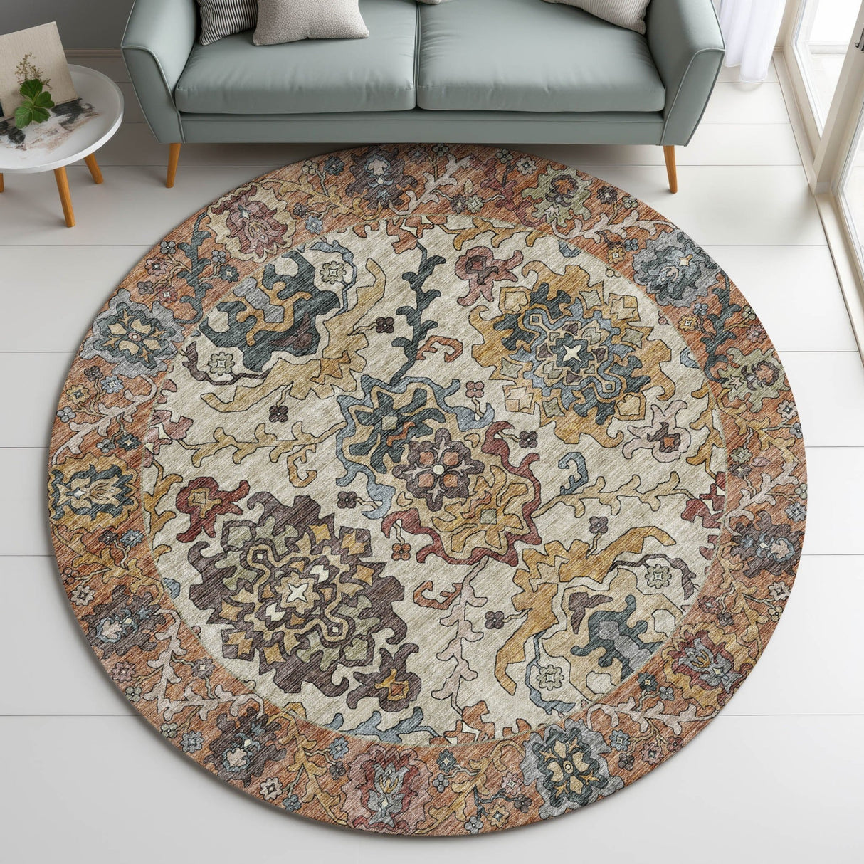 Dalyn Silk Road SR5 Copper Rug shown in a room