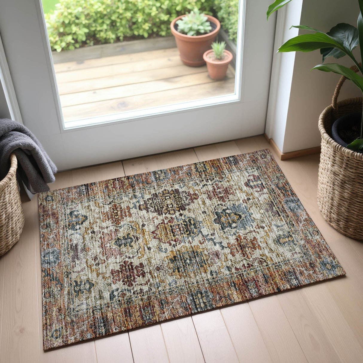 Dalyn Silk Road SR5 Copper Rug shown in a room