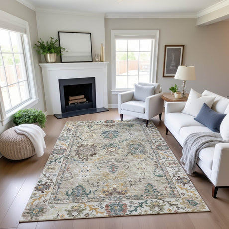Dalyn Silk Road SR5 Putty Rug shown in a room