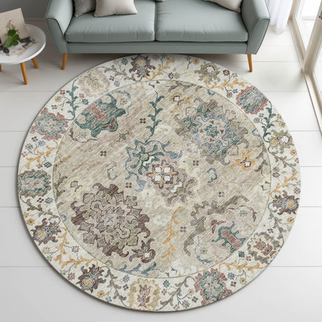 Dalyn Silk Road SR5 Putty Rug shown in a room