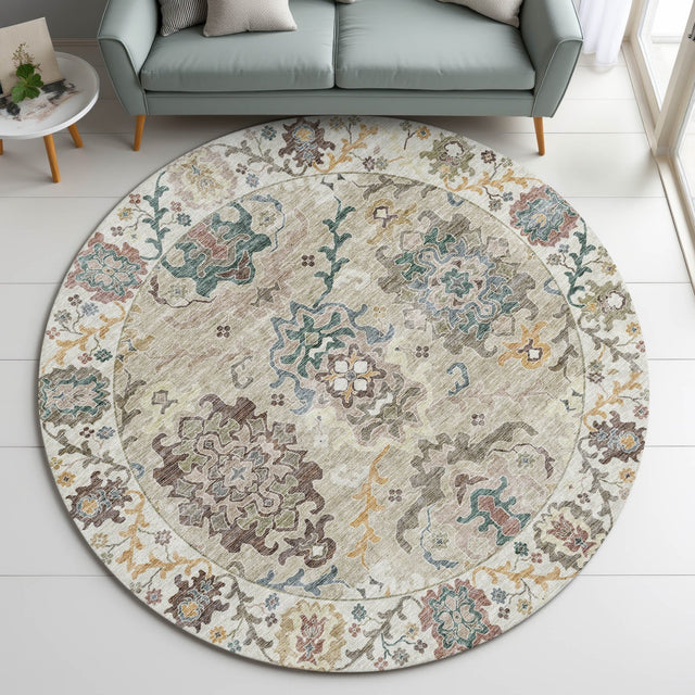 Dalyn Silk Road SR5 Putty Rug shown in a room