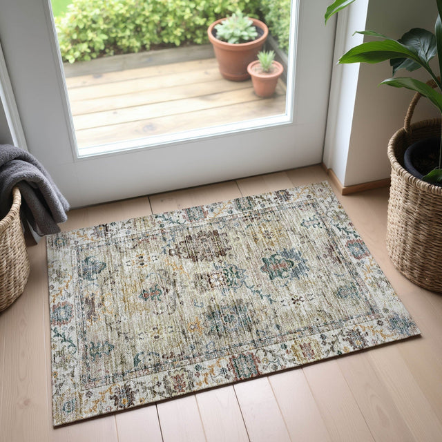 Dalyn Silk Road SR5 Putty Rug shown in a room