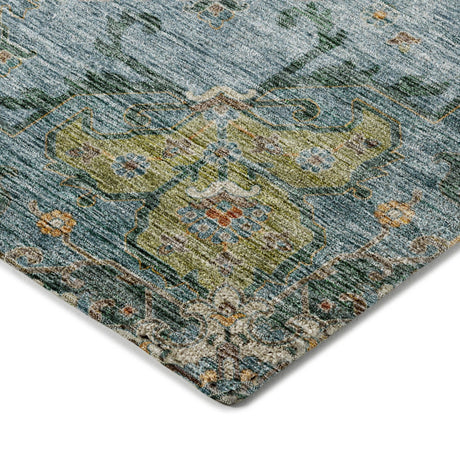 Dalyn Silk Road SR6 Aqua Rug corner detail