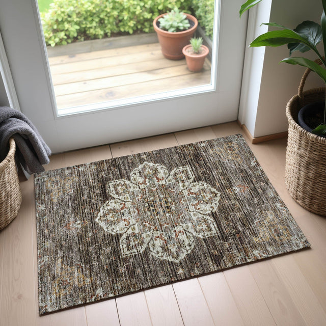 Dalyn Silk Road SR6 Chocolate Rug shown in a room