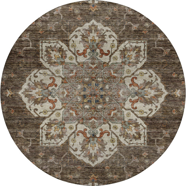 Dalyn Silk Road SR6 Chocolate Rug round rug