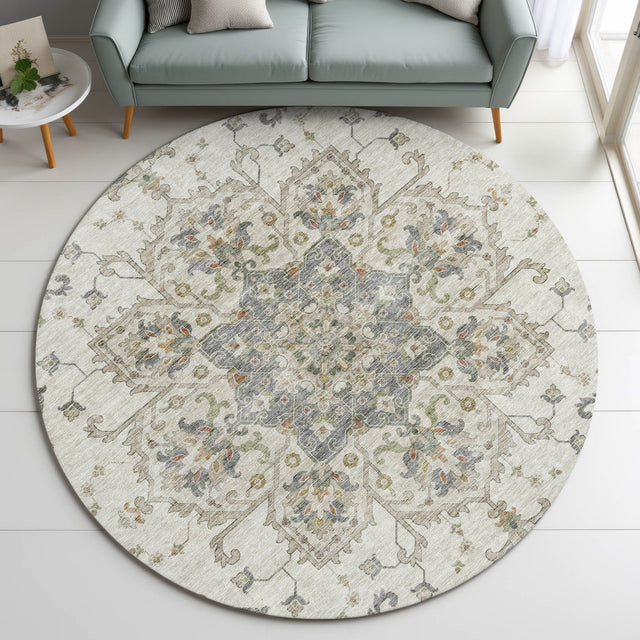 Dalyn Silk Road SR6 Ivory Rug shown in a room