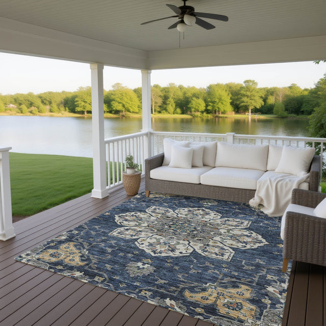 Dalyn Silk Road SR6 Navy Rug outdoor lifestyle image
