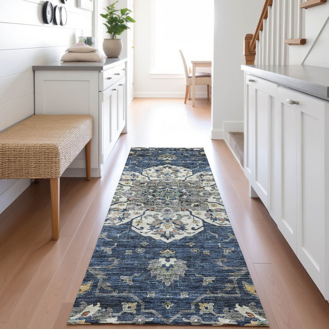 Dalyn Silk Road SR6 Navy Rug shown in a room