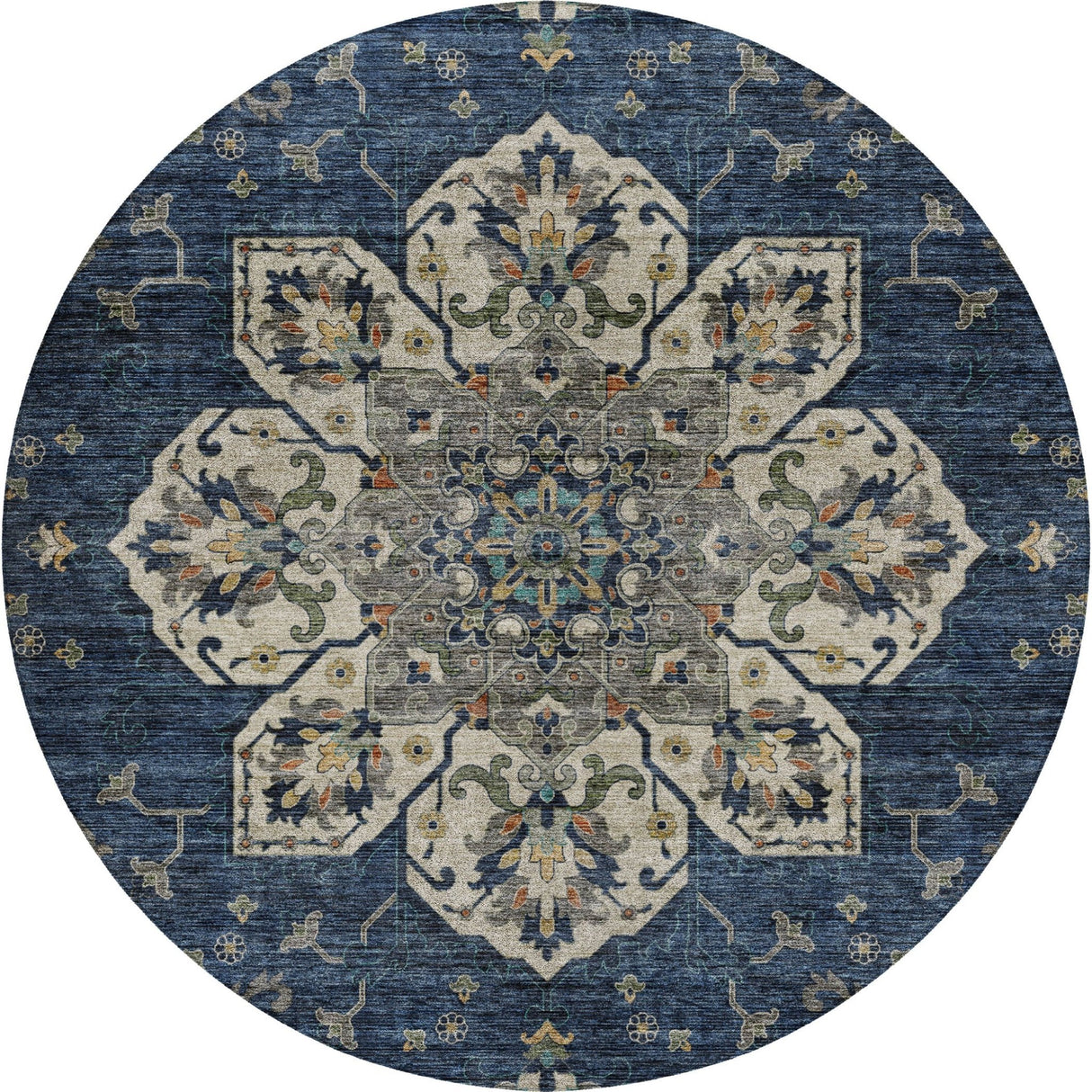 Dalyn Silk Road SR6 Navy Rug round rug
