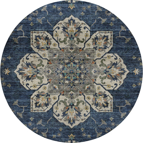 Dalyn Silk Road SR6 Navy Rug round rug