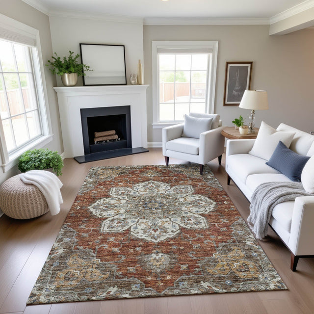 Dalyn Silk Road SR6 Paprika Rug shown in a room