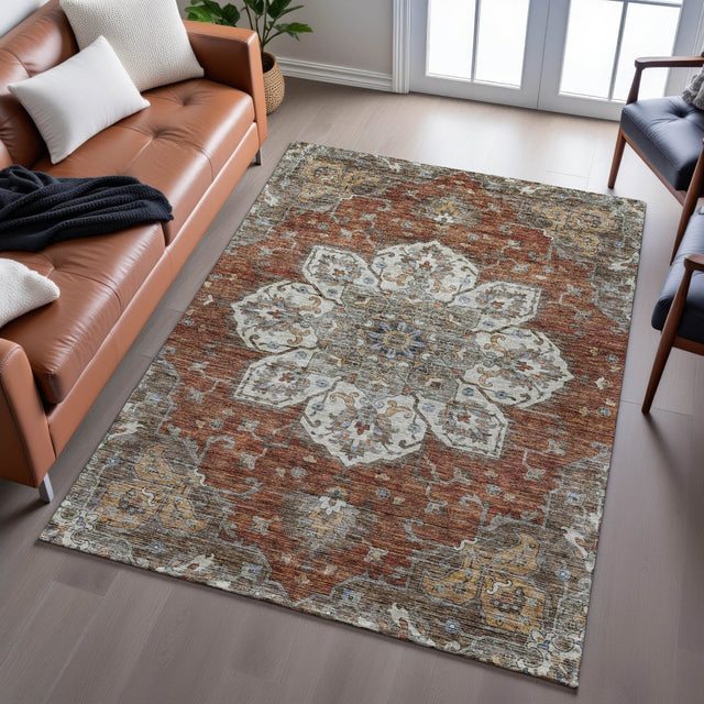 Dalyn Silk Road SR6 Paprika Rug shown in a room