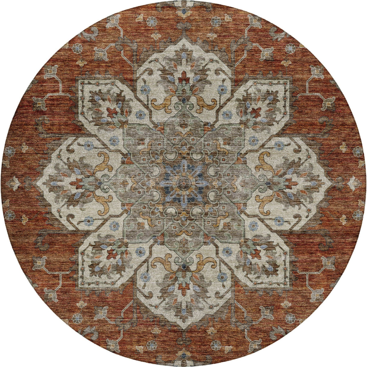 Dalyn Silk Road SR6 Paprika Rug round rug