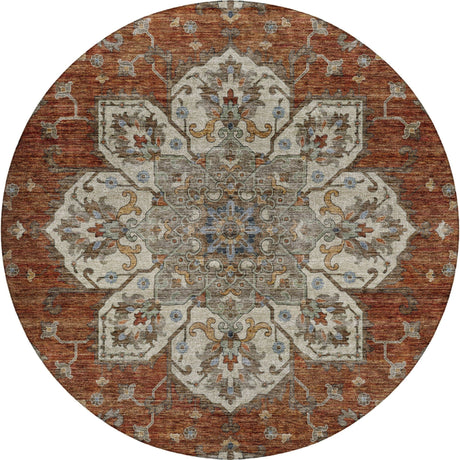 Dalyn Silk Road SR6 Paprika Rug round rug