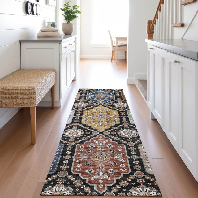 Dalyn Silk Road SR7 Black Rug shown in a room