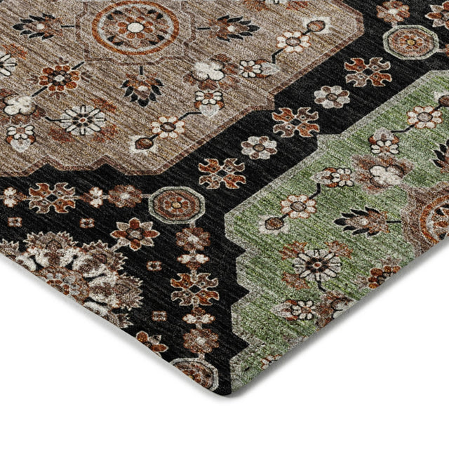 Dalyn Silk Road SR7 Black Rug corner detail
