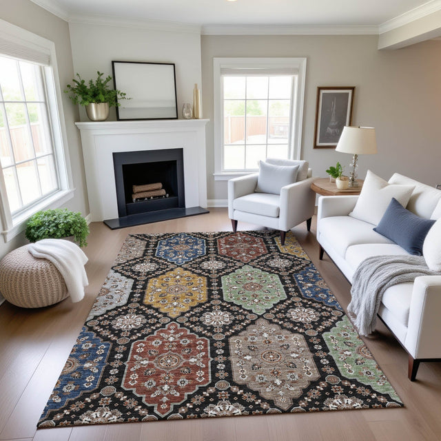 Dalyn Silk Road SR7 Black Rug shown in a room