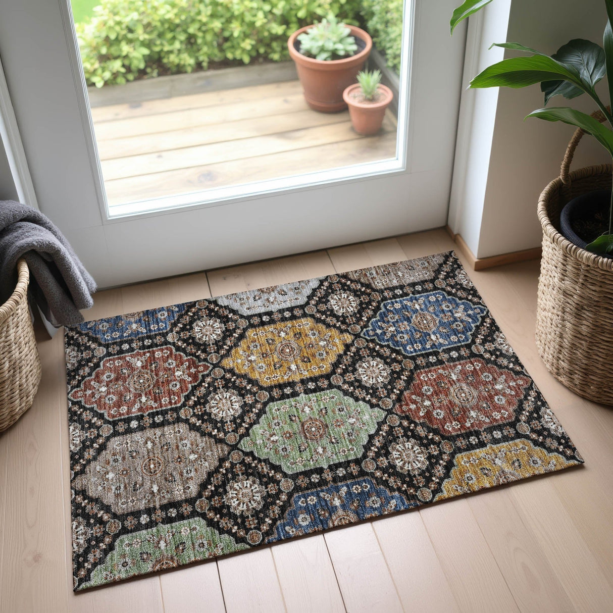 Dalyn Silk Road SR7 Black Rug shown in a room