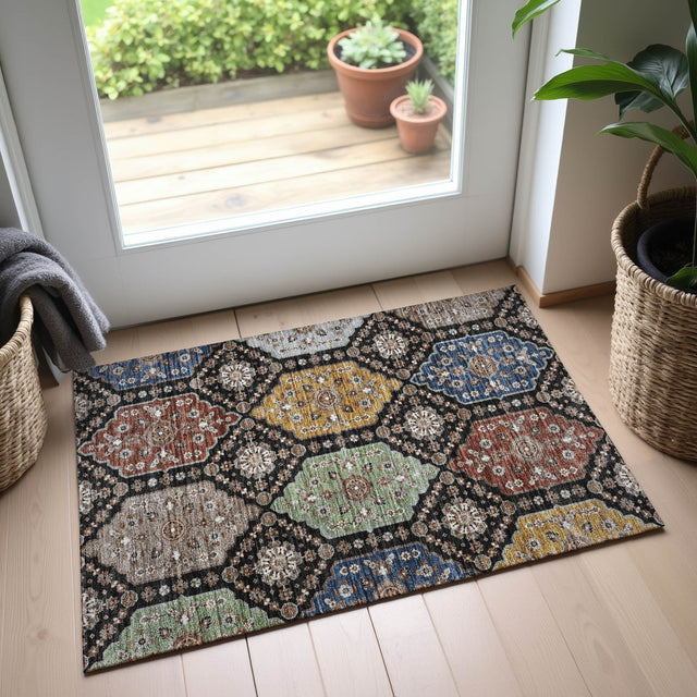 Dalyn Silk Road SR7 Black Rug shown in a room