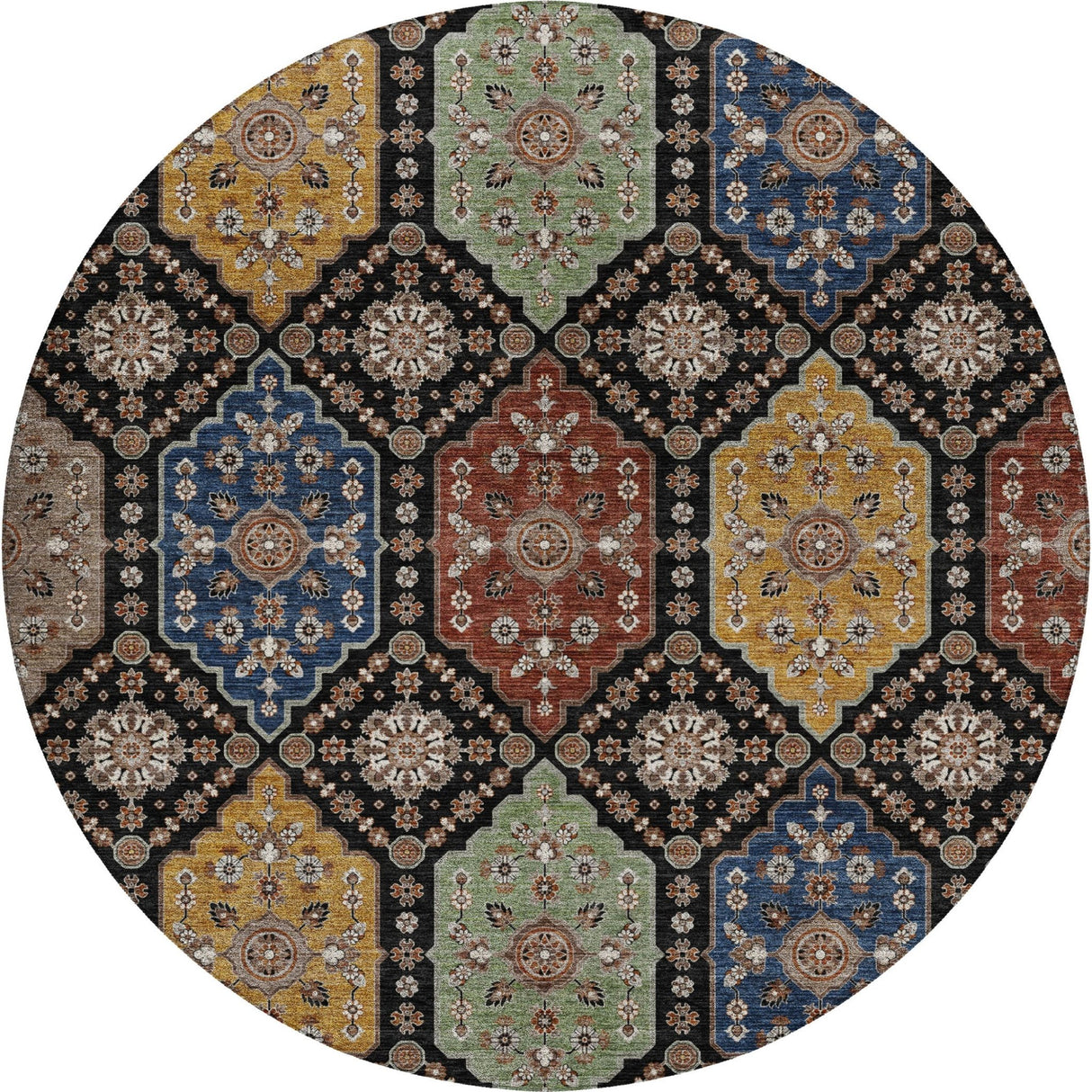 Dalyn Silk Road SR7 Black Rug round rug