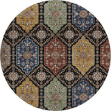 Dalyn Silk Road SR7 Black Rug round rug