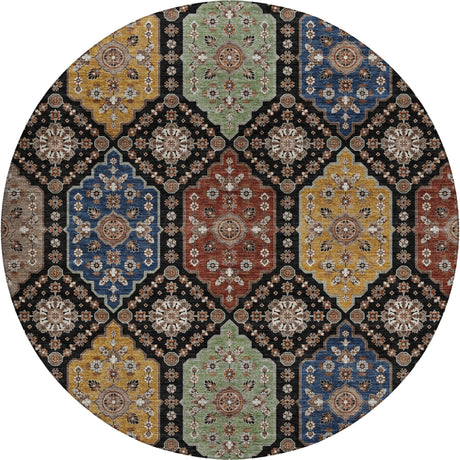 Dalyn Silk Road SR7 Black Rug round rug