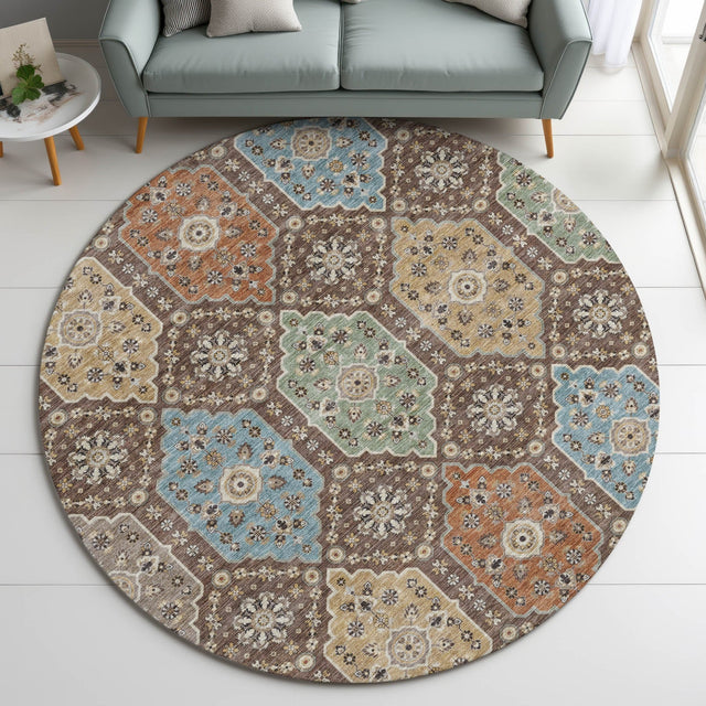Dalyn Silk Road SR7 Chocolate Rug shown in a room