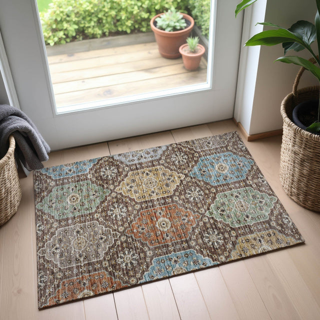 Dalyn Silk Road SR7 Chocolate Rug shown in a room
