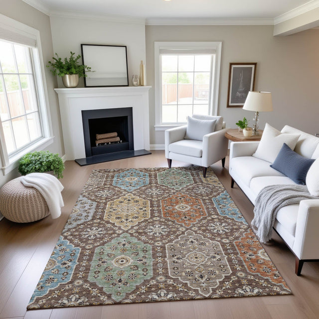 Dalyn Silk Road SR7 Chocolate Rug shown in a room