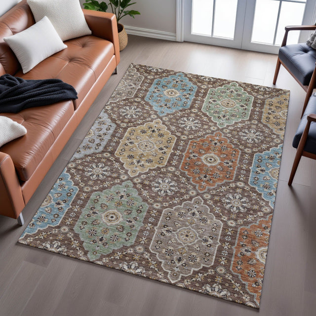 Dalyn Silk Road SR7 Chocolate Rug shown in a room