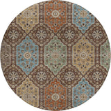 Dalyn Silk Road SR7 Chocolate Rug round rug