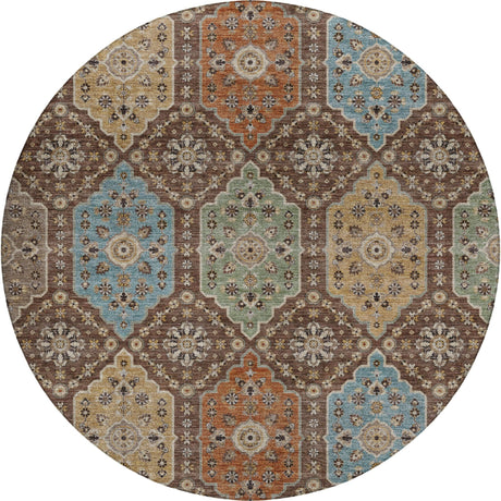 Dalyn Silk Road SR7 Chocolate Rug round rug