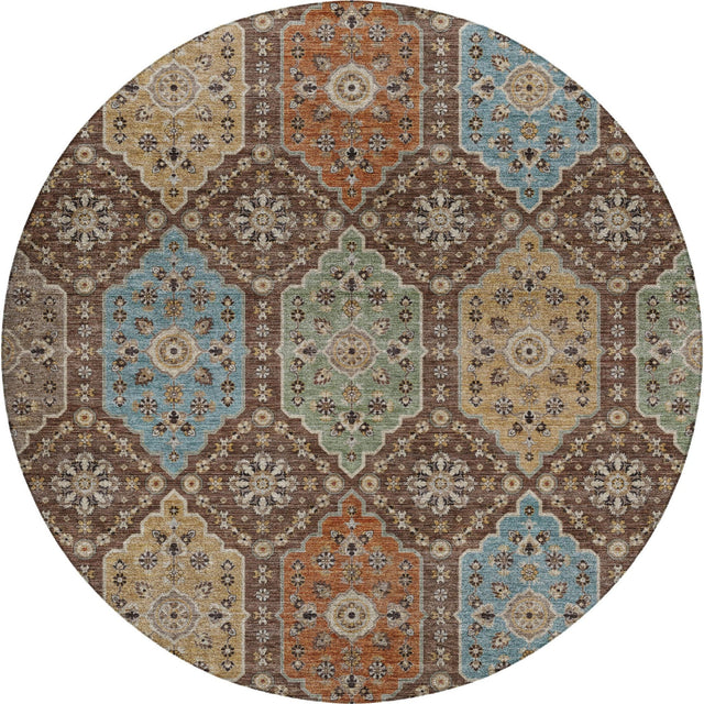 Dalyn Silk Road SR7 Chocolate Rug round rug
