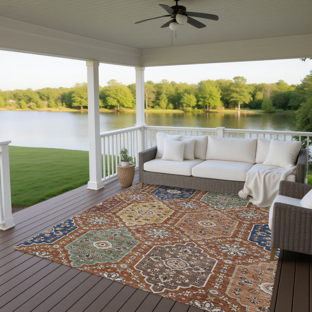 Dalyn Silk Road SR7 Paprika Rug outdoor lifestyle image