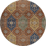 Dalyn Silk Road SR7 Paprika Rug round rug