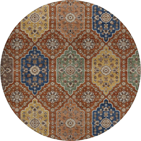 Dalyn Silk Road SR7 Paprika Rug round rug