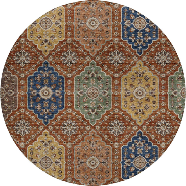 Dalyn Silk Road SR7 Paprika Rug round rug