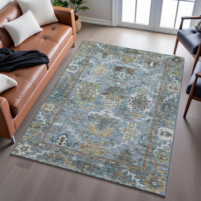 Dalyn Silk Road SR8 Aqua Rug shown in a room