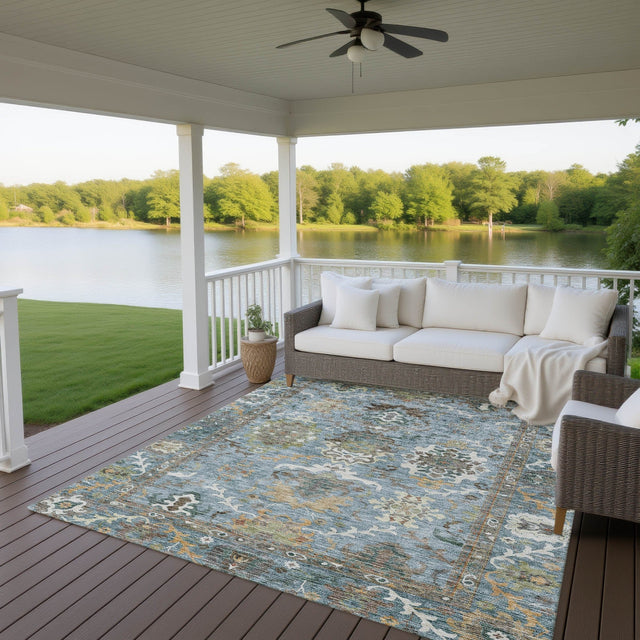 Dalyn Silk Road SR8 Aqua Rug outdoor lifestyle image