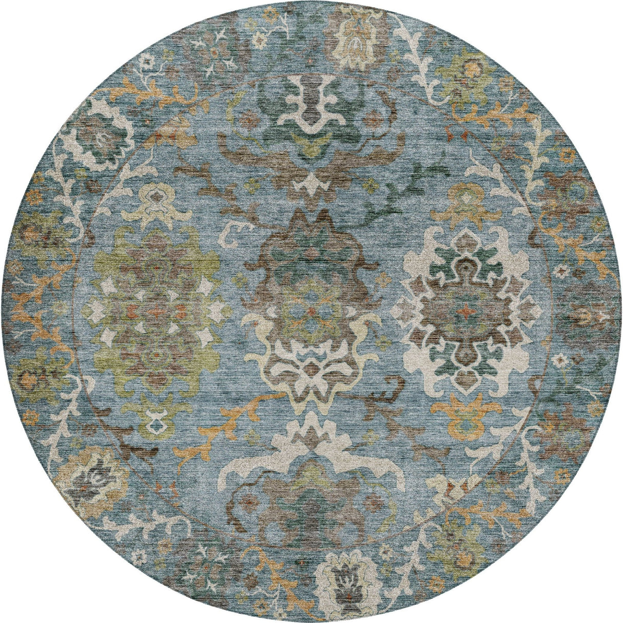 Dalyn Silk Road SR8 Aqua Rug round rug
