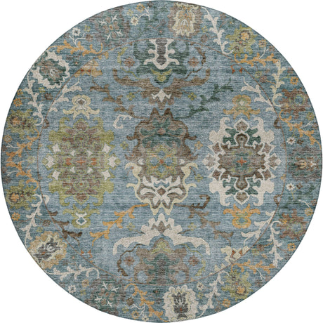 Dalyn Silk Road SR8 Aqua Rug round rug