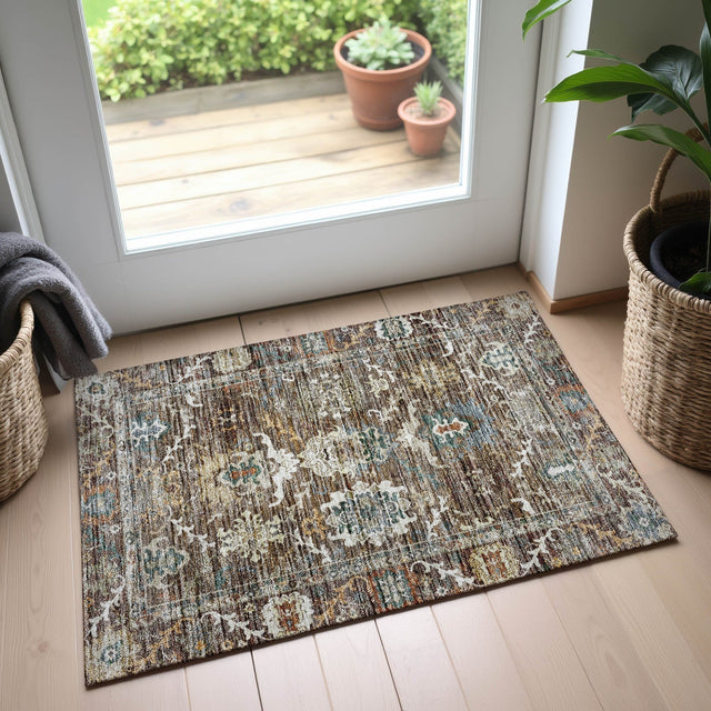 Dalyn Silk Road SR8 Chocolate Rug shown in a room