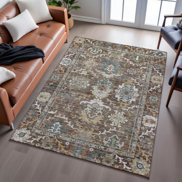 Dalyn Silk Road SR8 Chocolate Rug shown in a room
