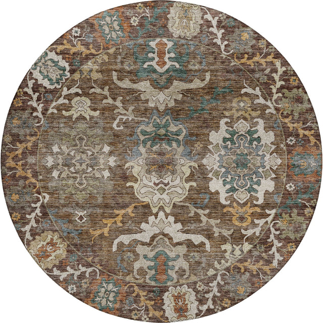 Dalyn Silk Road SR8 Chocolate Rug round rug