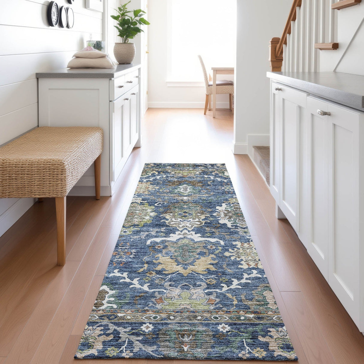 Dalyn Silk Road SR8 Navy Rug shown in a room