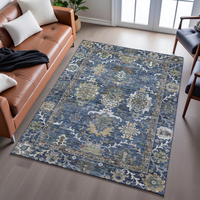Dalyn Silk Road SR8 Navy Rug shown in a room