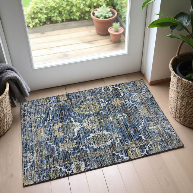 Dalyn Silk Road SR8 Navy Rug shown in a room