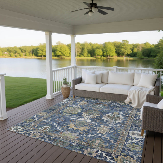 Dalyn Silk Road SR8 Navy Rug outdoor lifestyle image
