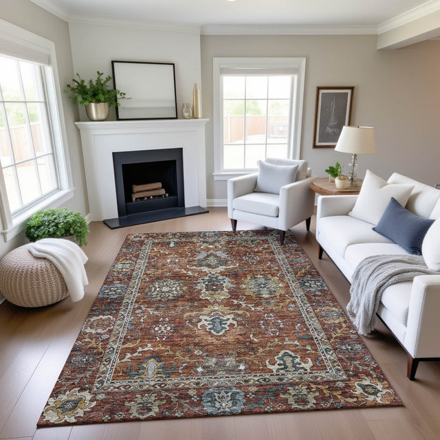 Dalyn Silk Road SR8 Paprika Rug shown in a room